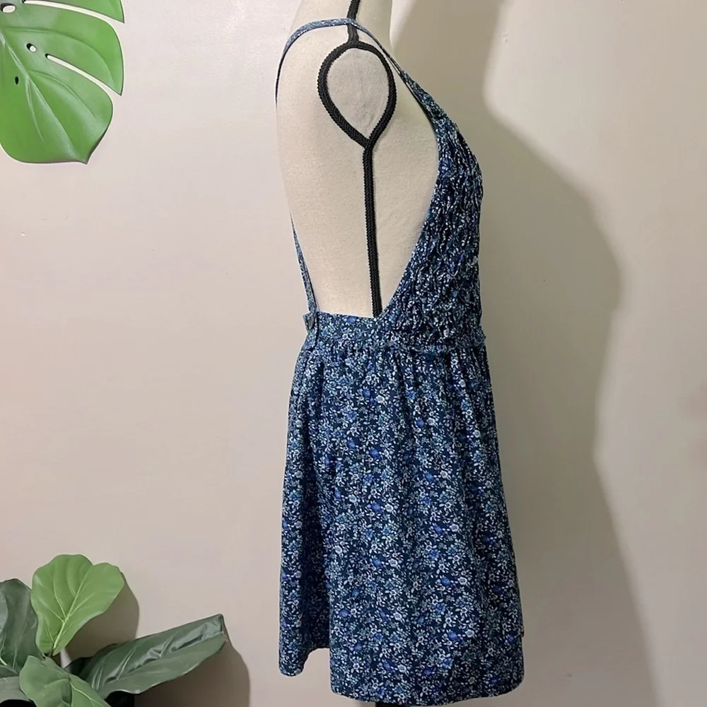 Free People Petunia Smocked Mini Dress in Cerulean Blue Sz. XS